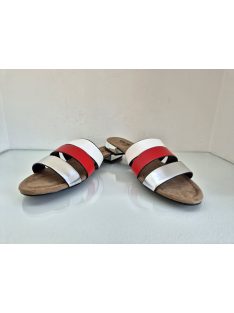 Basic Fehér-Piros-Ezüst Papucs